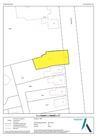 Plattegrond - Hoofdstraat, 7681 DJ Vroomshoop - kadastrale kaart - den ham g 3971_page-0001 (1).jpg